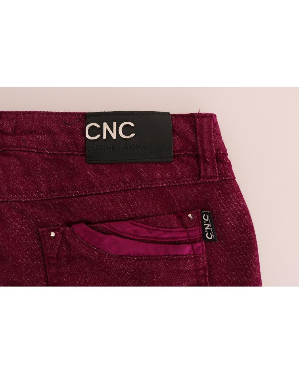 CoSTUME NATIONAL Red Wash Cotton Stretch Denim Jeans