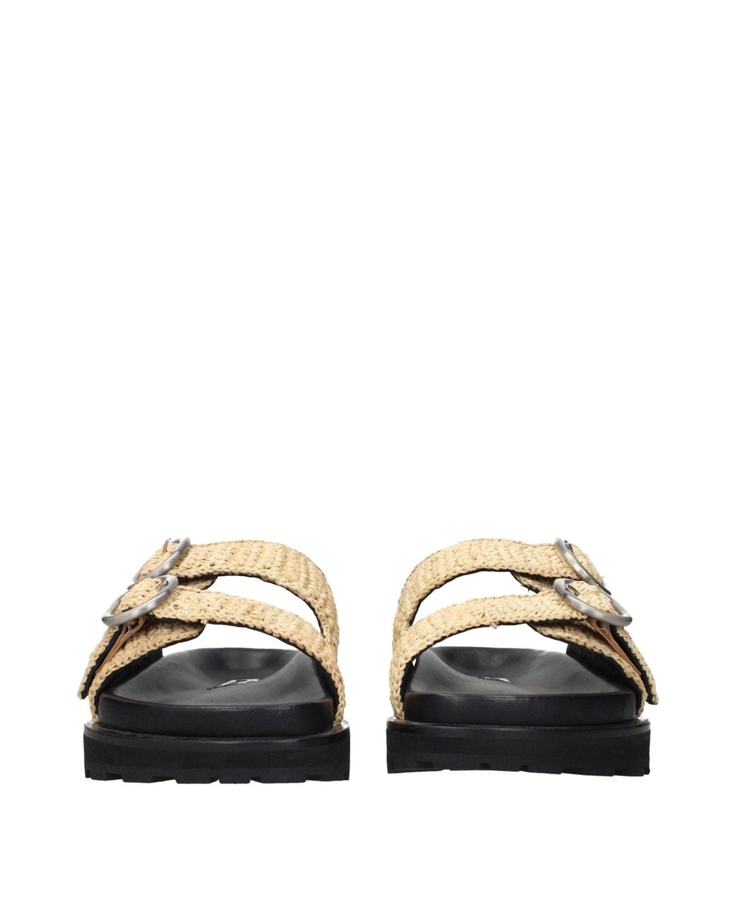 Jil Sander Natural Beige Raffia Slippers