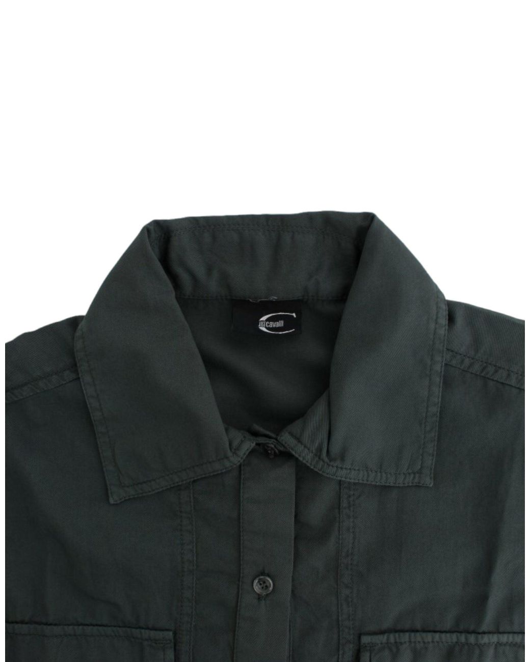 Roberto Cavalli Gray Elegant Cotton Button Down Shirt