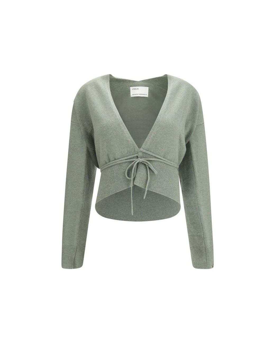 Extreme Cashmere Green Bicolor Cashmere Cardigan