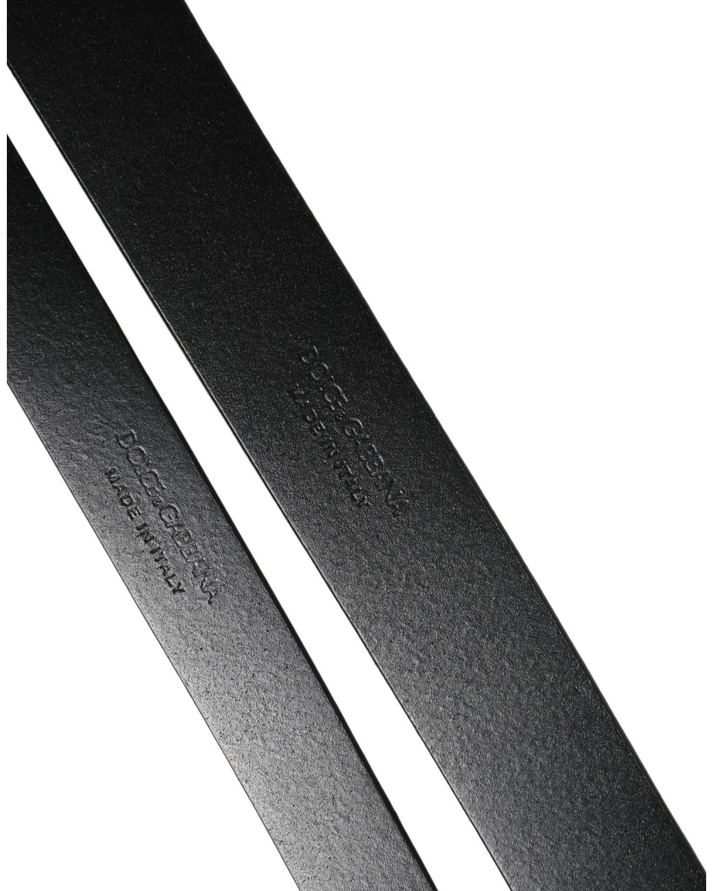 Dolce & Gabbana Black Double Strap Leather Silver Buckle Belt for men