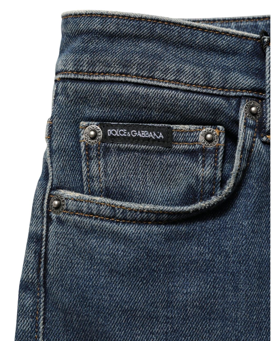 Dolce & Gabbana Blue Cotton Stretch Skinny Denim Trouser Jeans