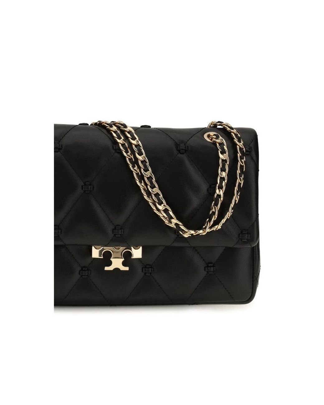 Tory Burch Black Lamb Ovis Aries Shoulder Bag