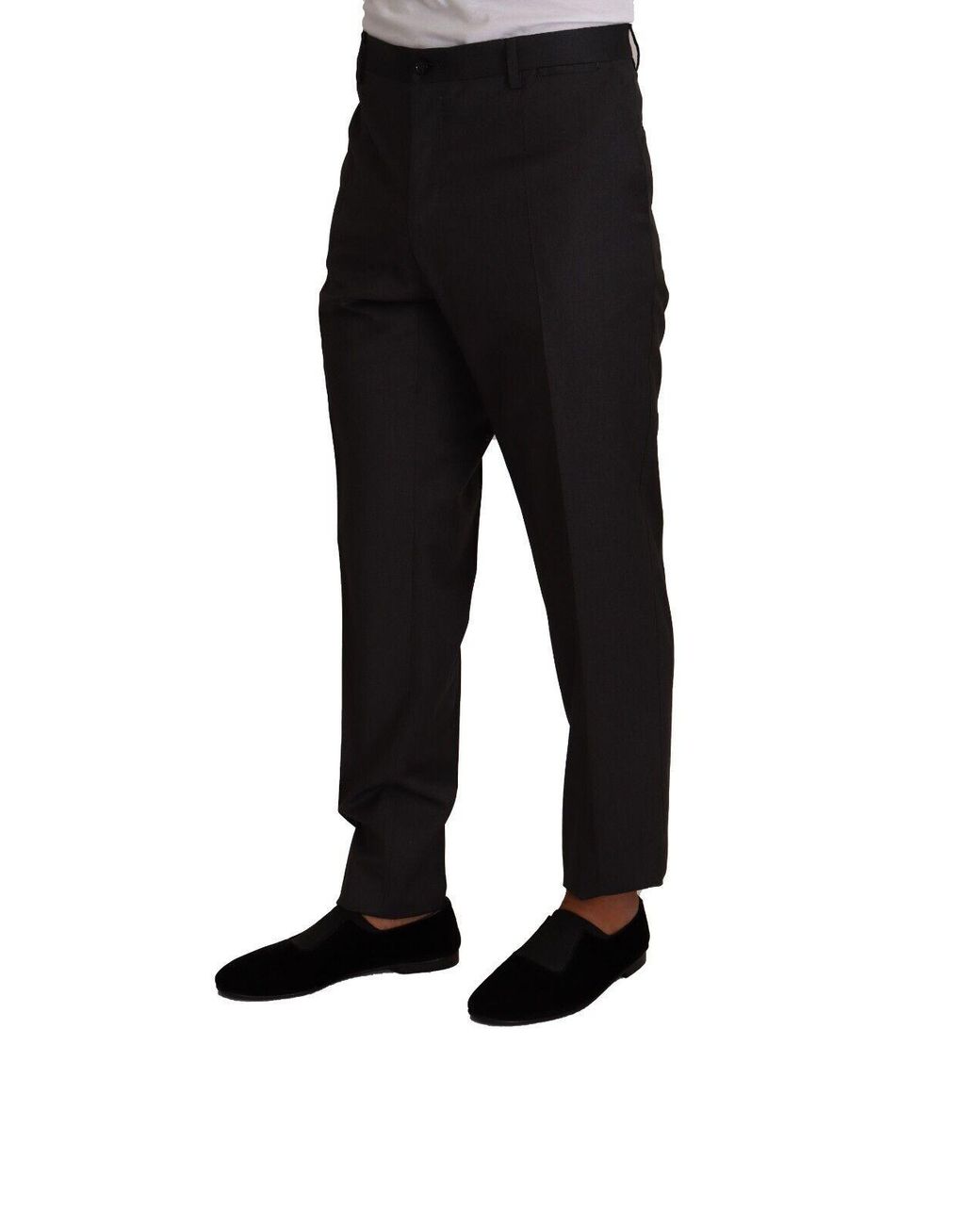 Dolce & Gabbana Black Elegant Wool Dress Trousers for men