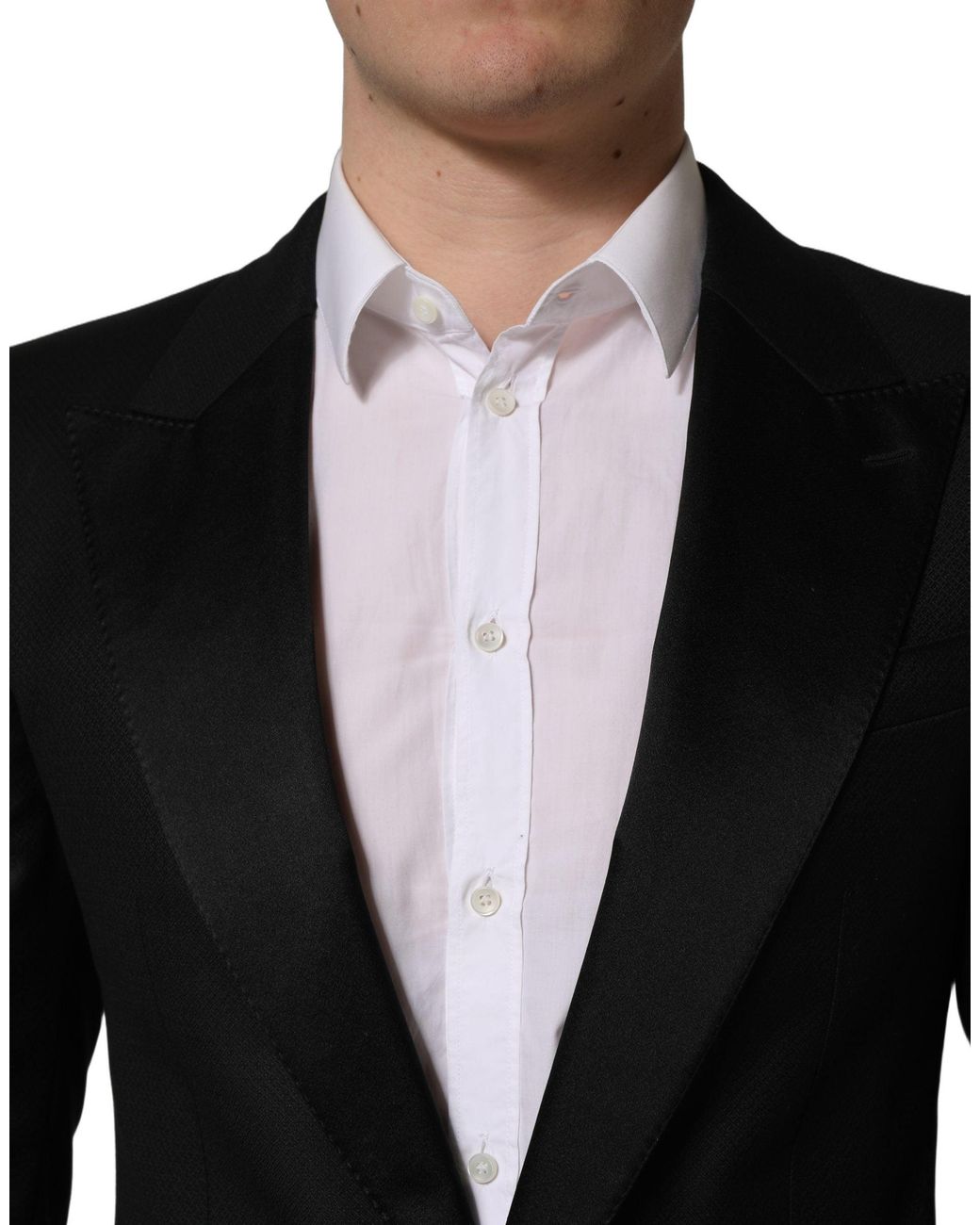 Dolce & Gabbana Black Wool Slim Fit Formal 2 Piece Men Suit for men