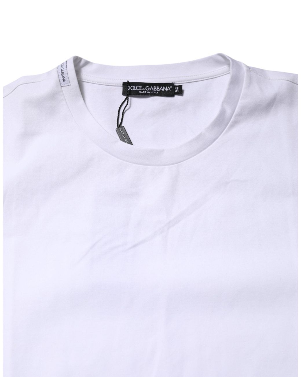 Dolce & Gabbana White Short Sleeve Cotton Tshirt for men
