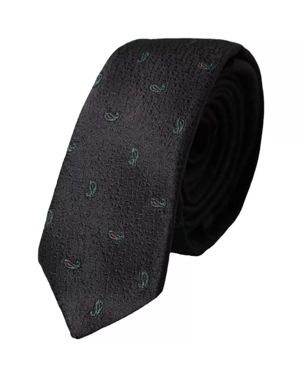 Dolce & Gabbana Black Paisley Pattern Necktie for men