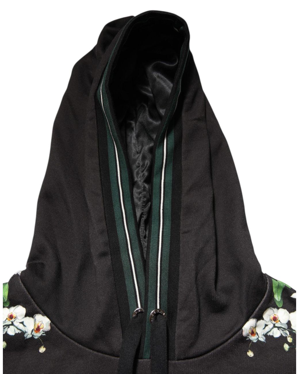 Dolce & Gabbana King Black Orchid Floral Crown Logo Hoodie Sweater for men