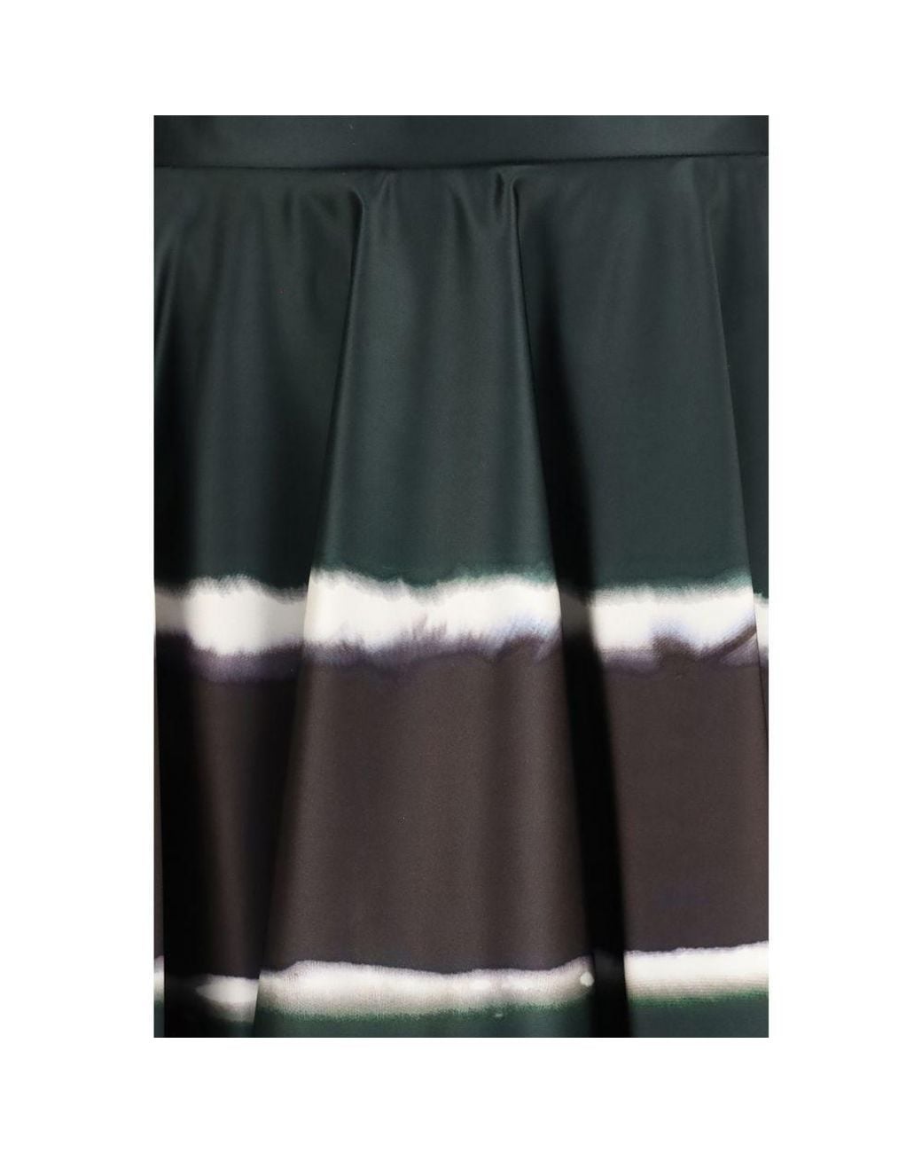 Sara Roka Black Multicolor Polyester Long Skirt