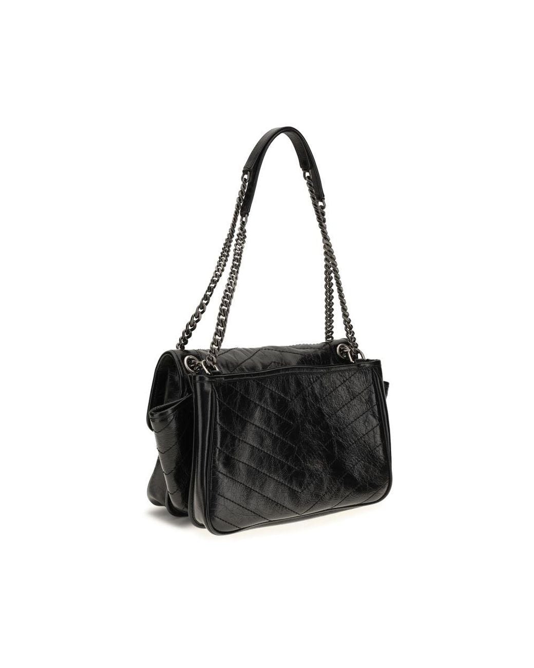 Saint Laurent Black Calf Leather Bos Taurus Shoulder Bag