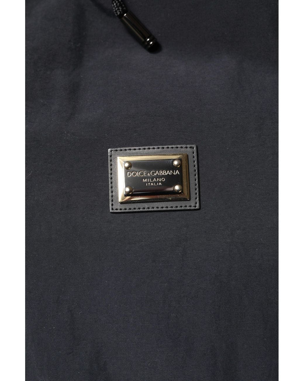 Dolce & Gabbana Black Nylon Full Zip Hooded Parka Jacket for men