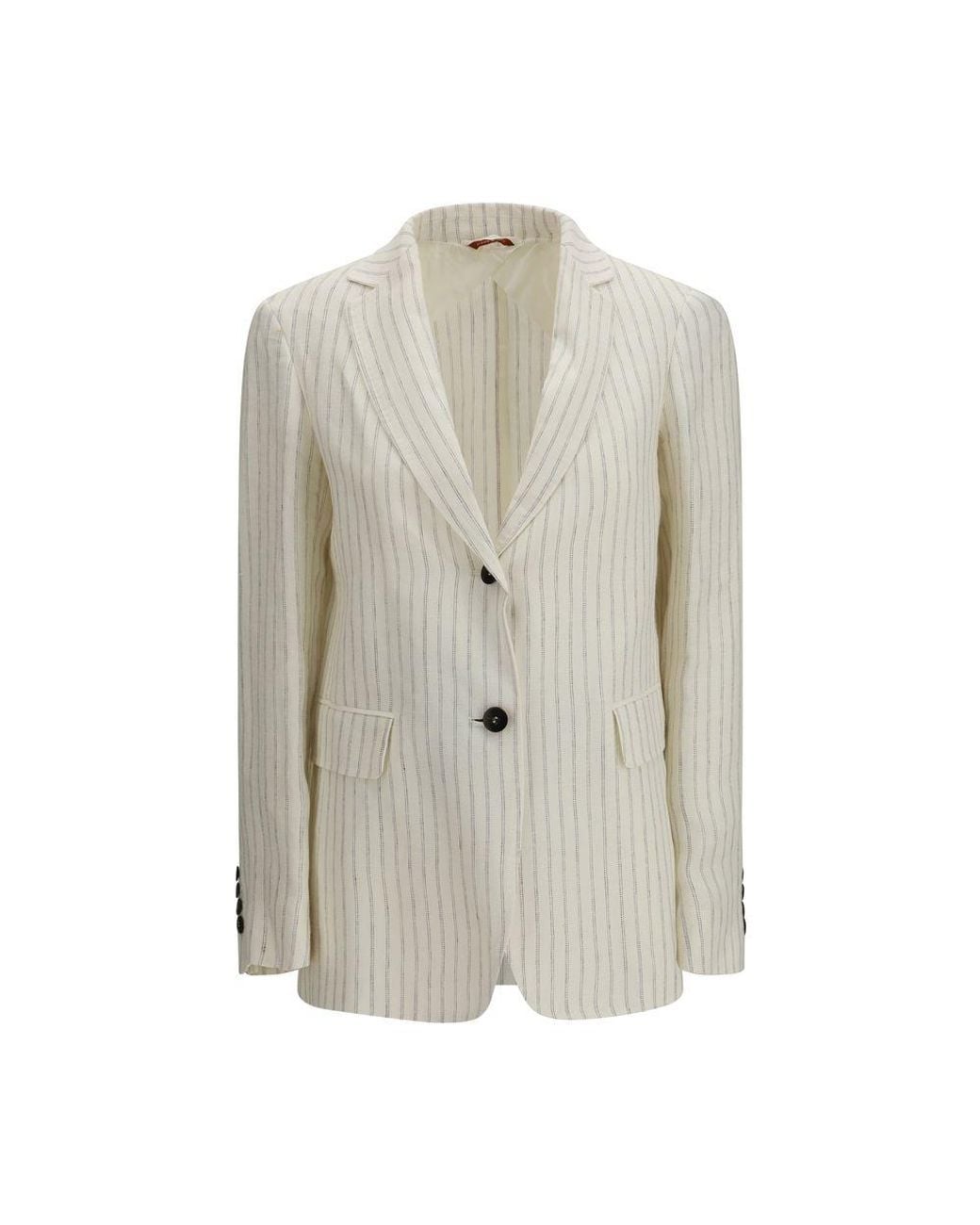 Max Mara Gray Beige Linen Blazer