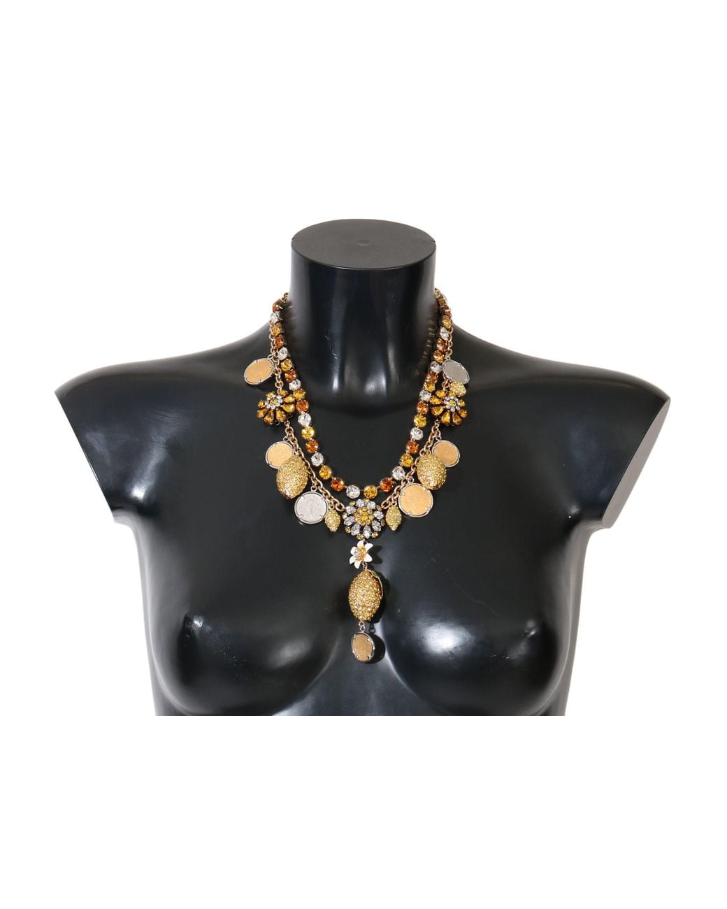 Dolce & Gabbana Black Elegant-Plated Statement Necklace