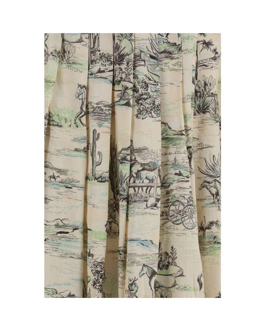 ALÉMAIS Natural Beige Linen Midi Skirt