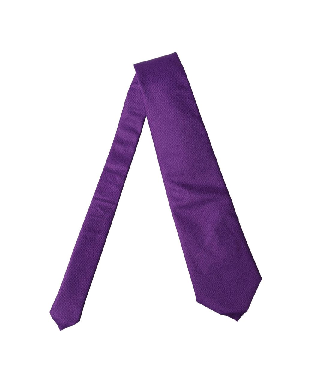 Dolce & Gabbana Purple Polyester Satin Adjustable Tied Necktie Tie Silk