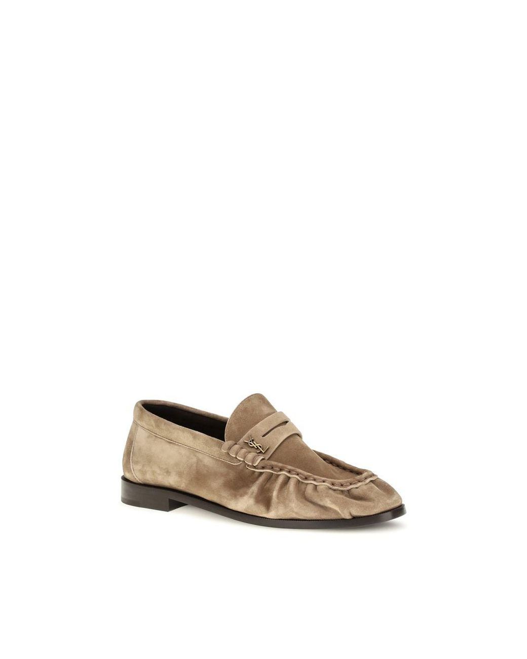 Saint Laurent Natural Beige Calf Leather Bos Taurus Slip