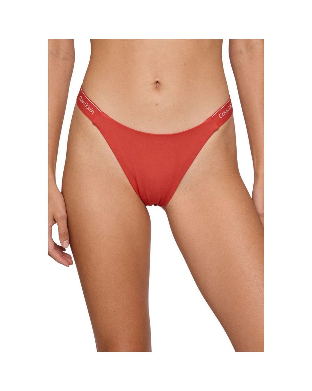 Calvin Klein Red Orange Recycled Polyester Bikini