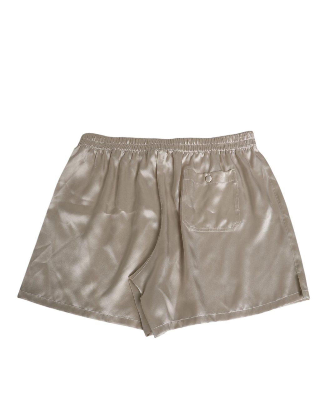 Dolce & Gabbana Gray Beige Silk Satin Elastic Men Boxer Short Swimwear for men