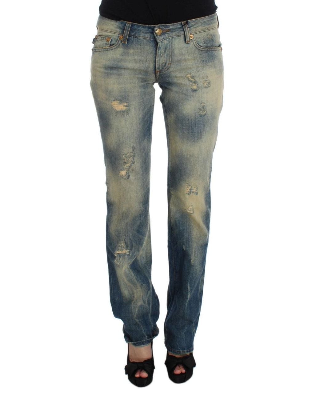 Roberto Cavalli Gray Elegant Slim Bootcut Jeans
