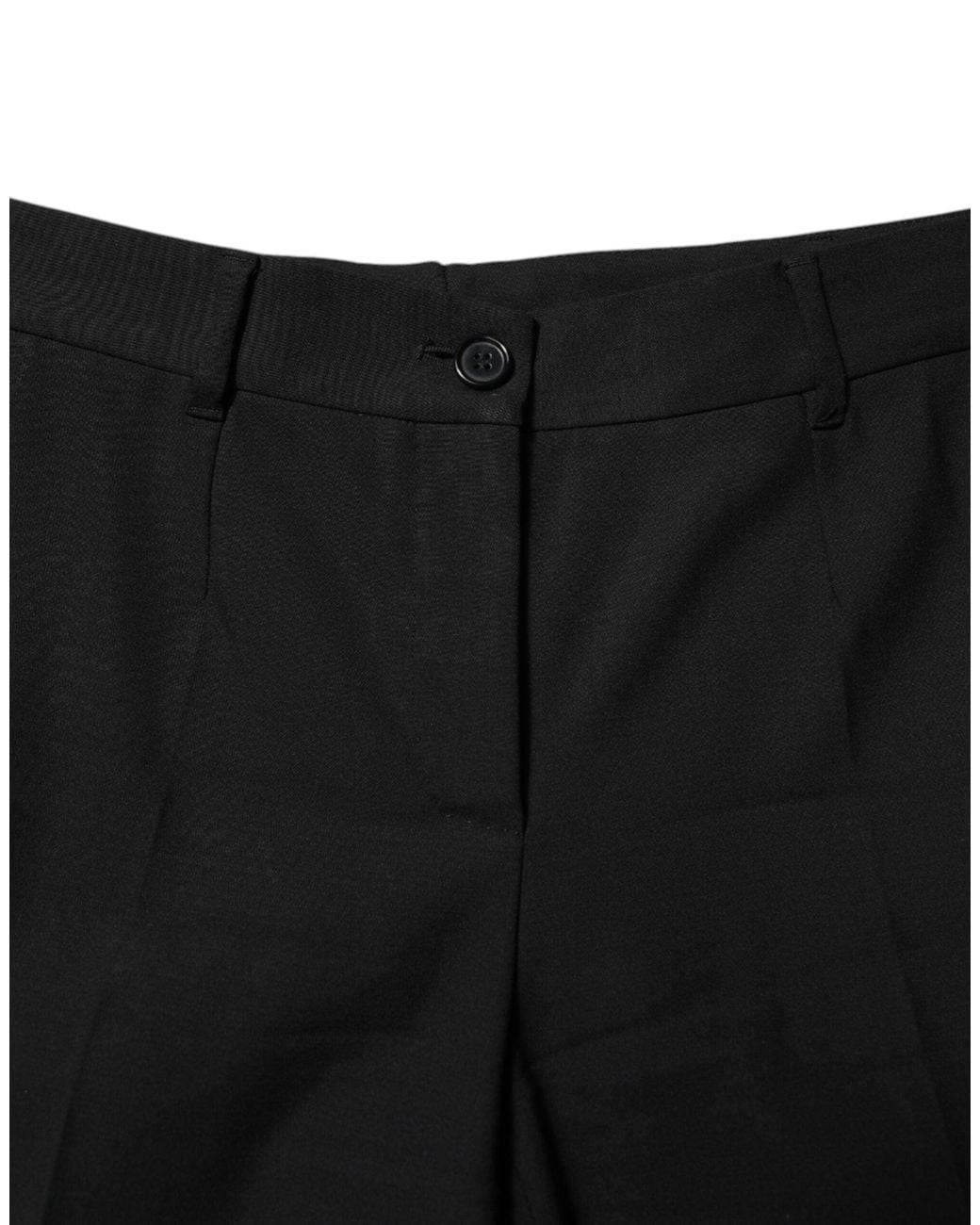 Dolce & Gabbana Black Elegant Tapered Virgin Wool Trousers