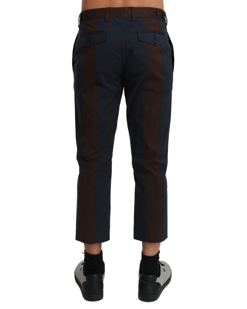 Dolce & Gabbana Blue Stripes Cropped Trousers Pants for men