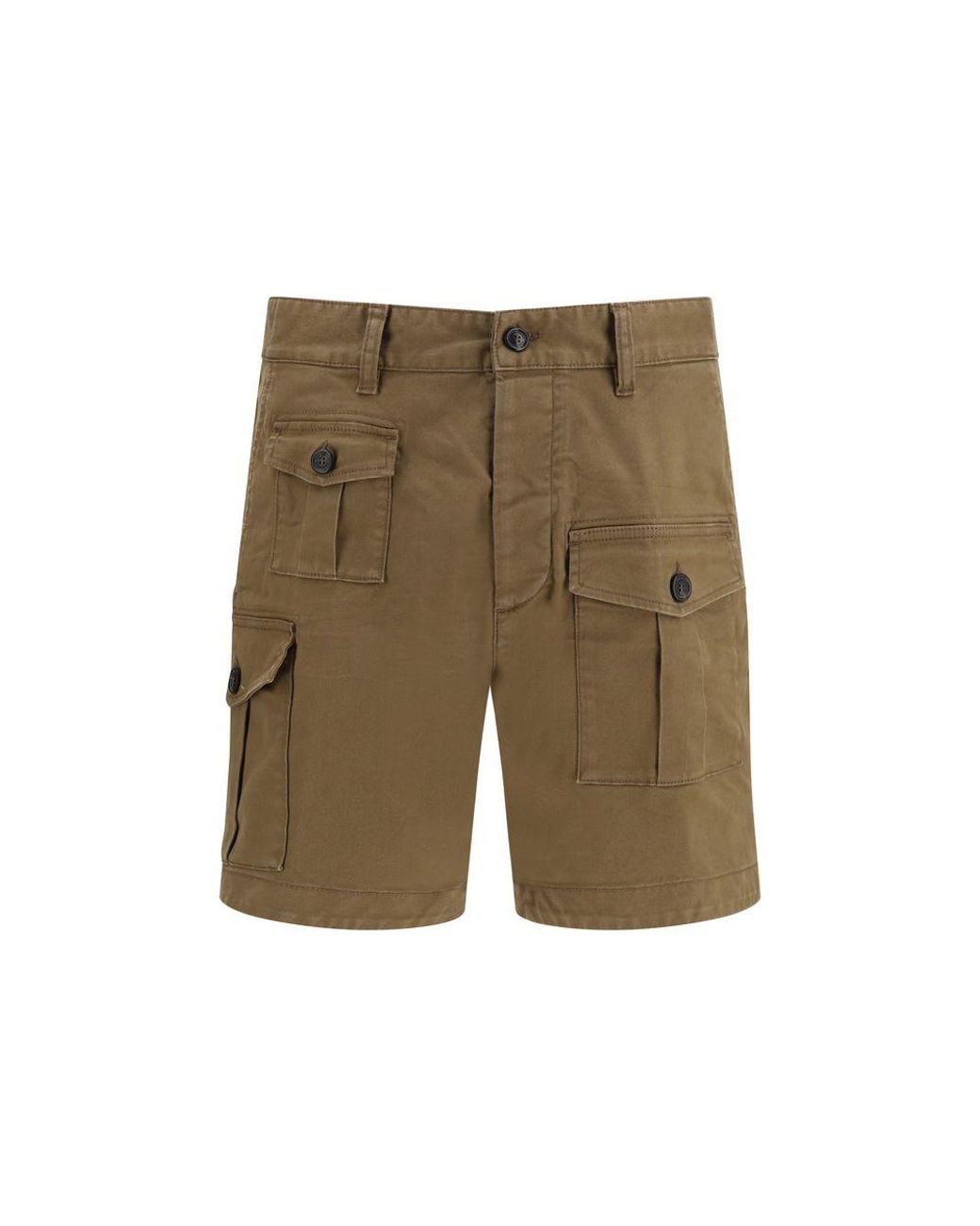 DSquared² Green Brown Cotton Bermuda Shorts for men