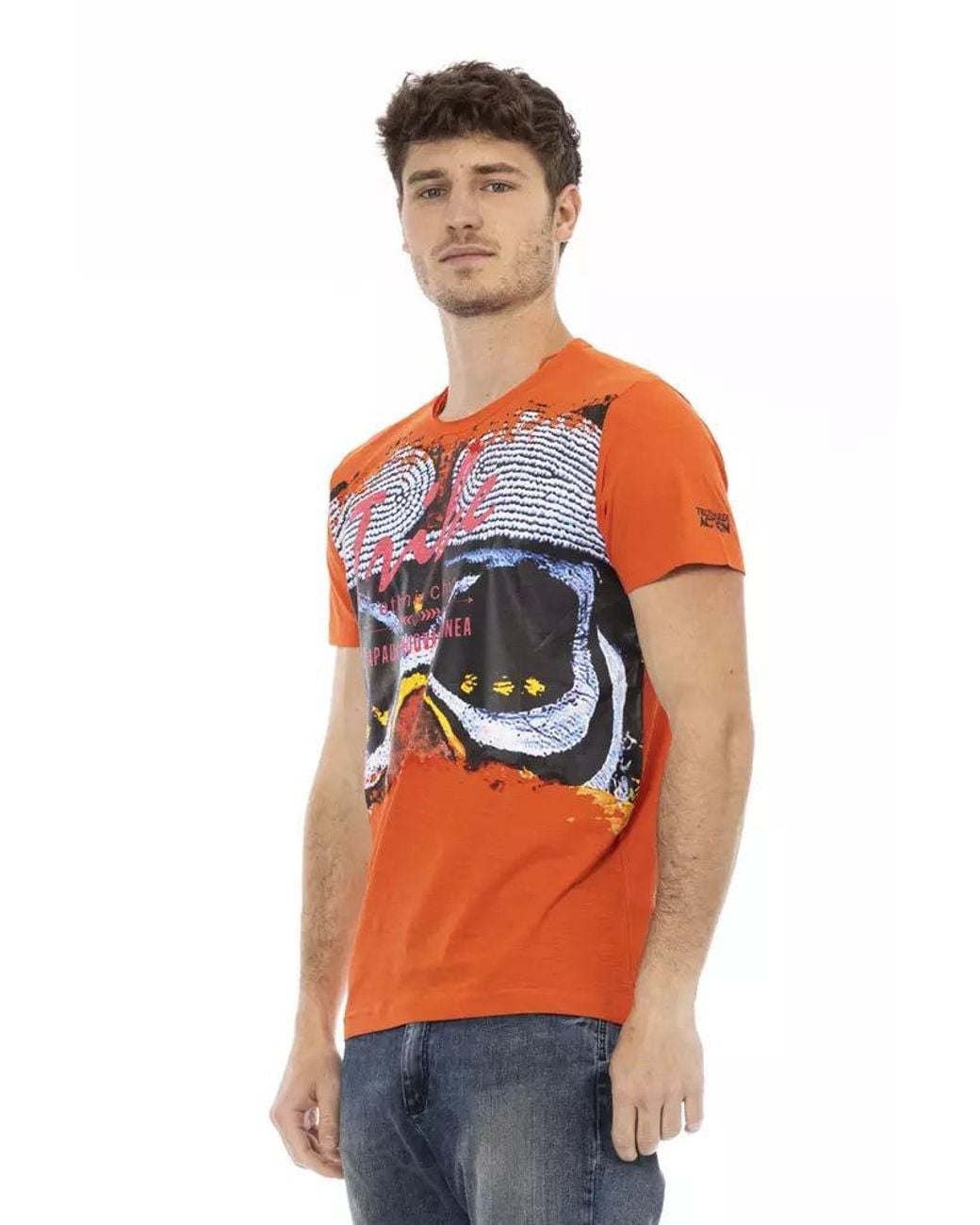 TRUSSARDI ACTION Orange Cotton Men T for men