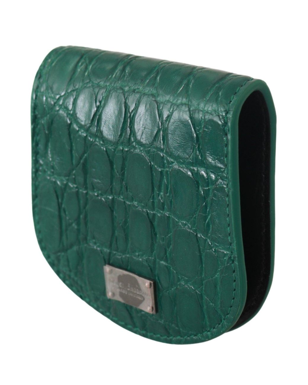 Dolce & Gabbana Green Exotic Skins Condom Case Holder Wallet for men