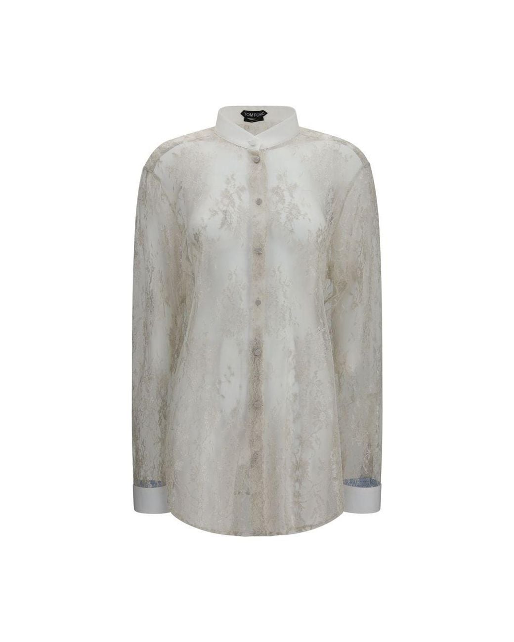 Tom Ford Gray Beige Polyamide Blouse