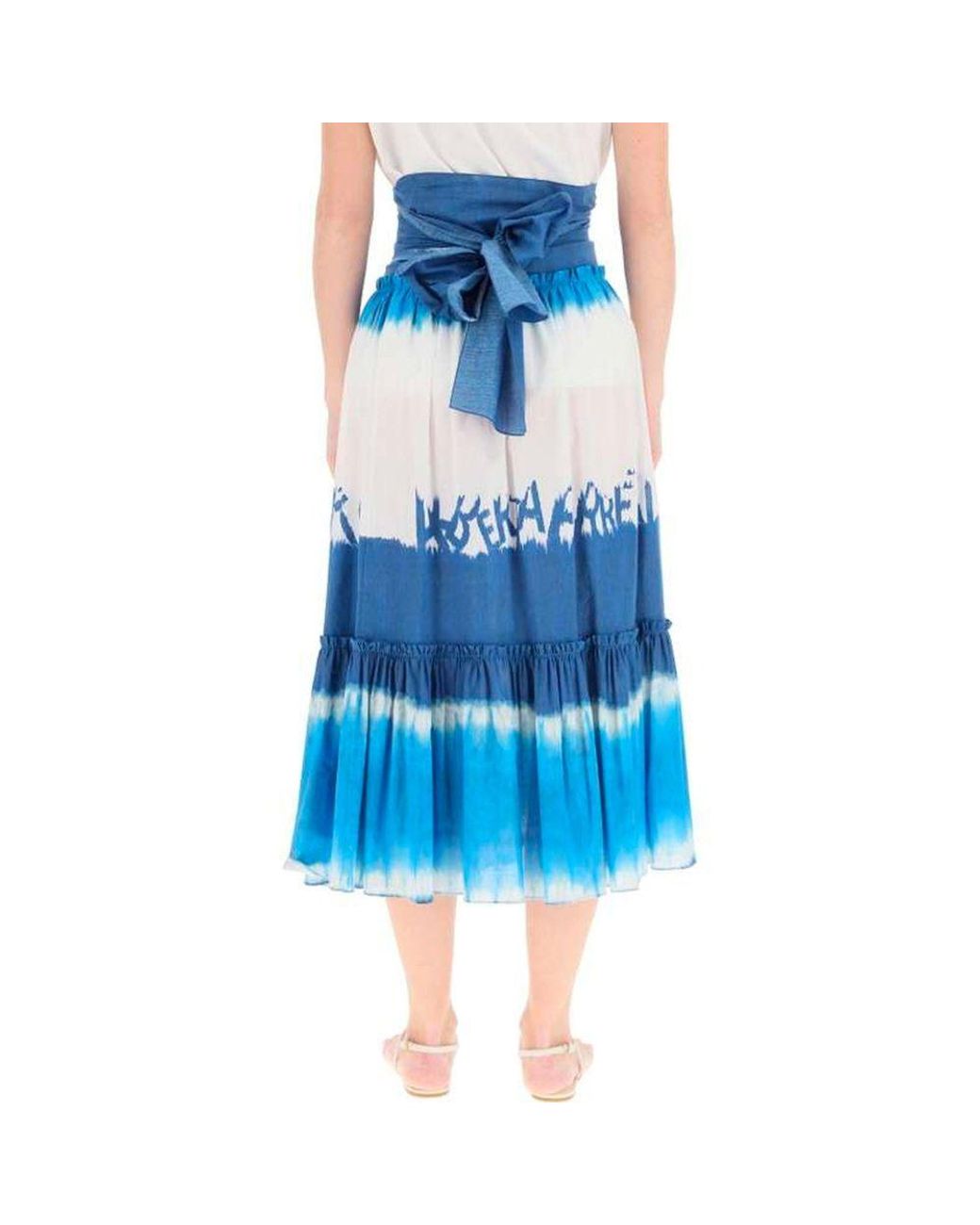 Alberta Ferretti Blue Tie Dye Midi Skirt
