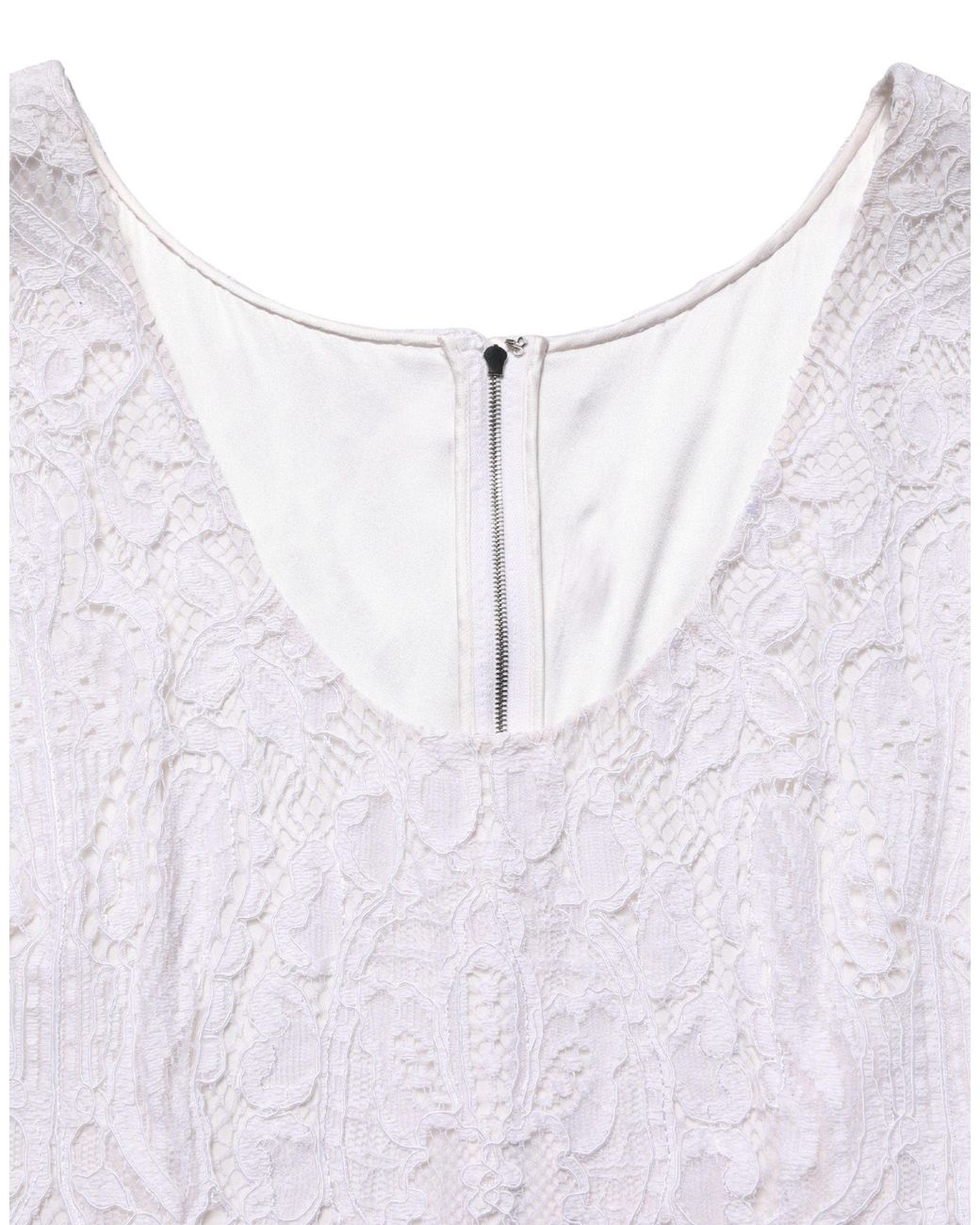 Dolce & Gabbana Purple White Floral Lace Sleeveless Midi Dress