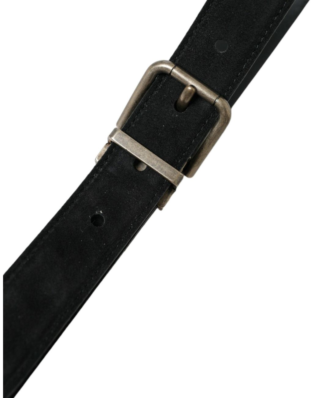 Dolce & Gabbana Black Elegant Leather Belt With Metal Buckle for men