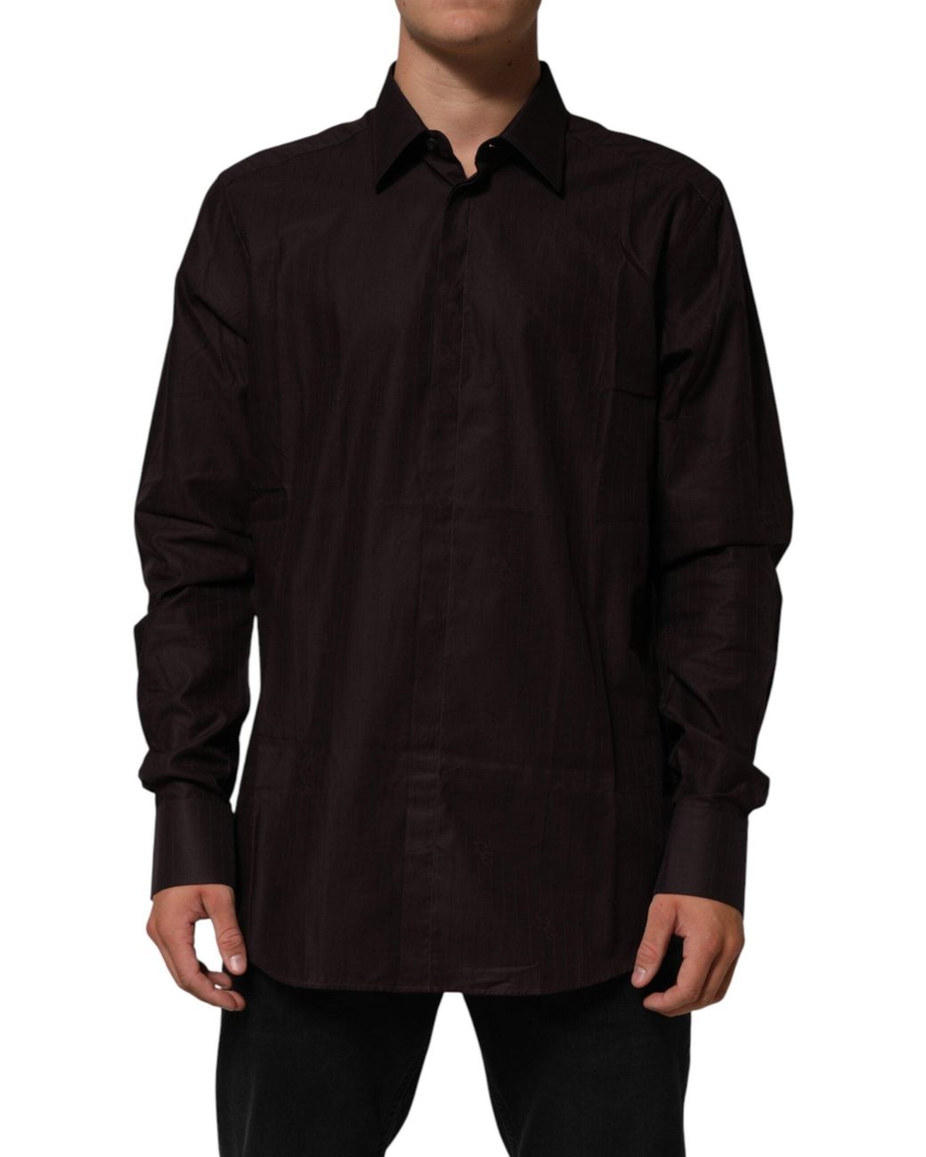 Dolce & Gabbana Black Cotton Longsleeve Martini Dress Shirt for men
