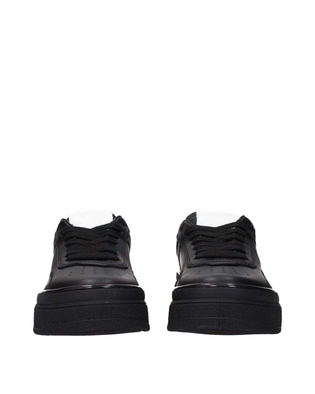 Jil Sander Black Leather Platform Sneakers