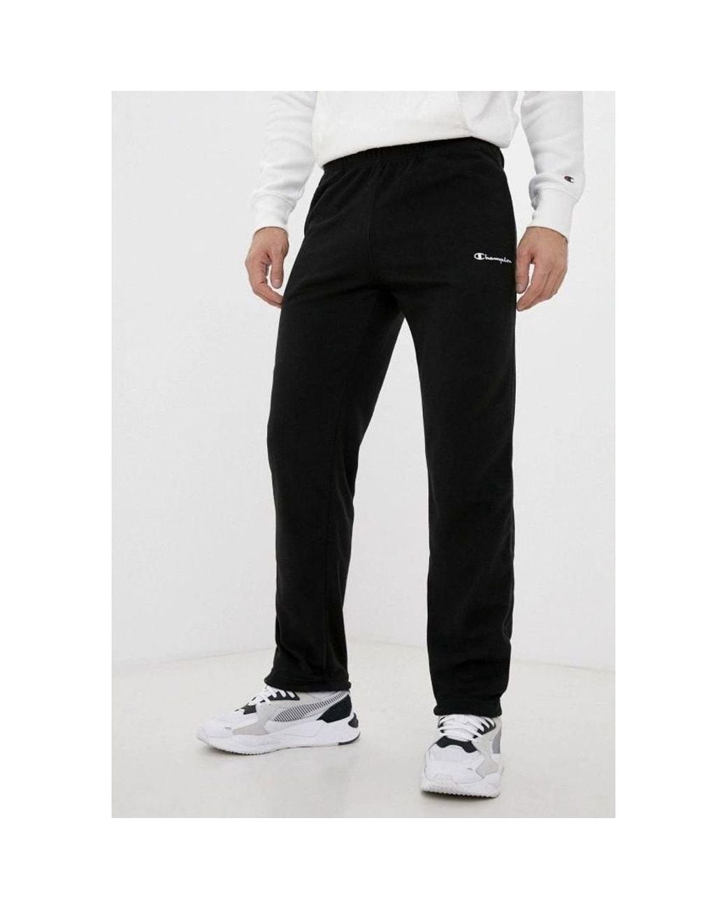 Champion Black Polyester Joggers (Workout Pants) for men