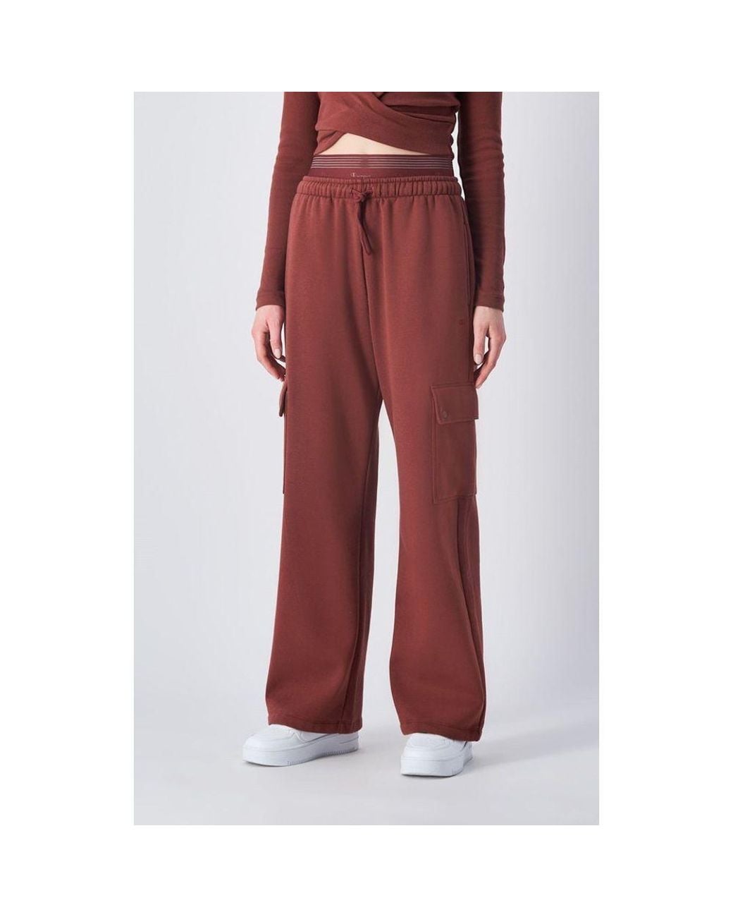 Champion Red Cotton Cargo Pants