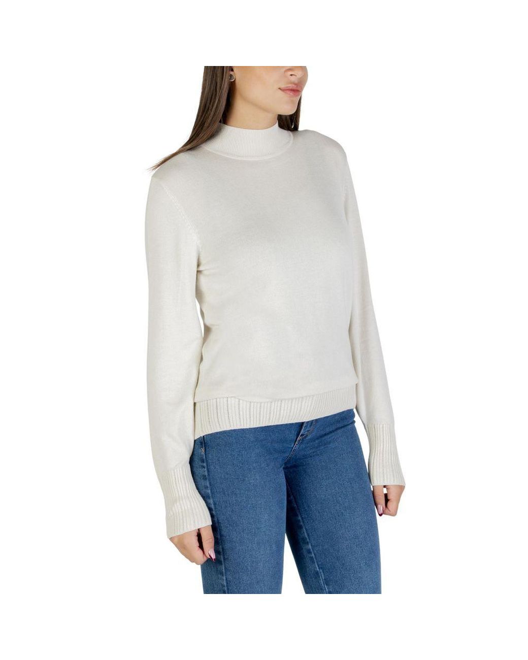 Ichi Gray Beige Viscose Turtleneck