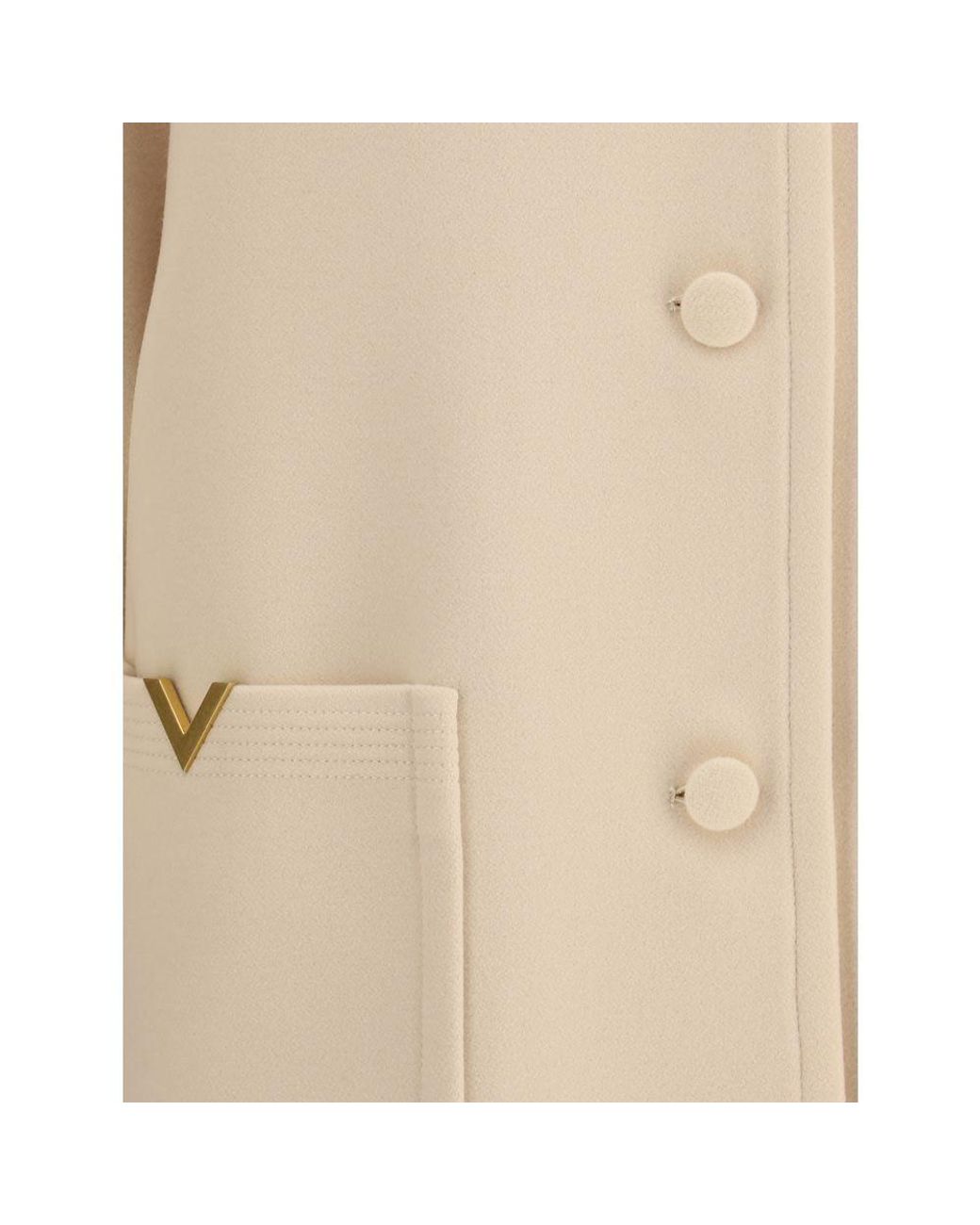 Valentino Natural Wool Drap Caban