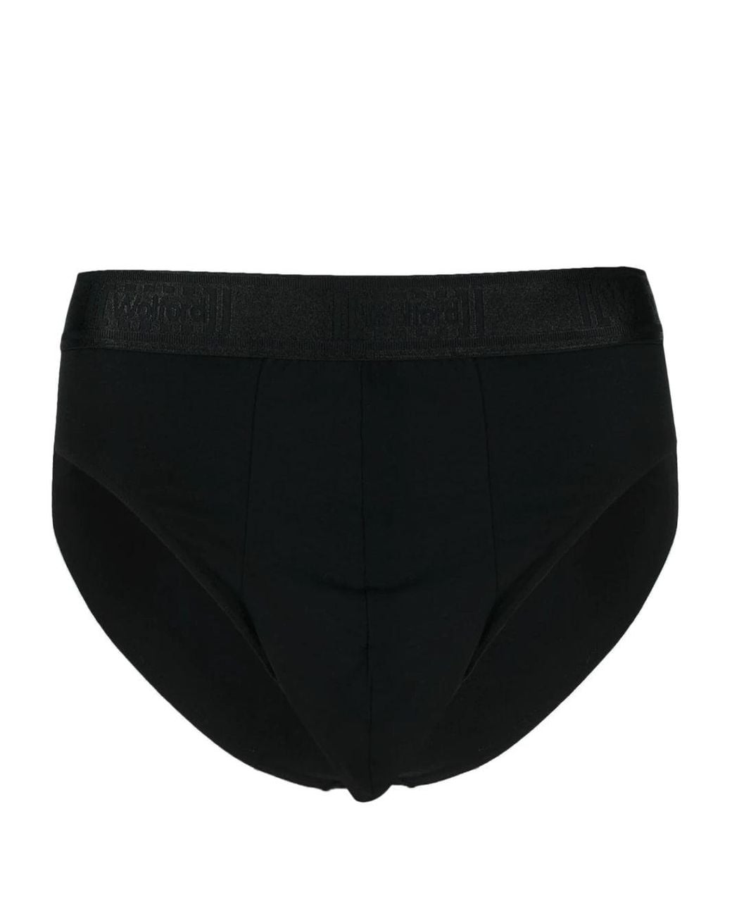 Wolford Black Logo-Waistband Briefs Set for men