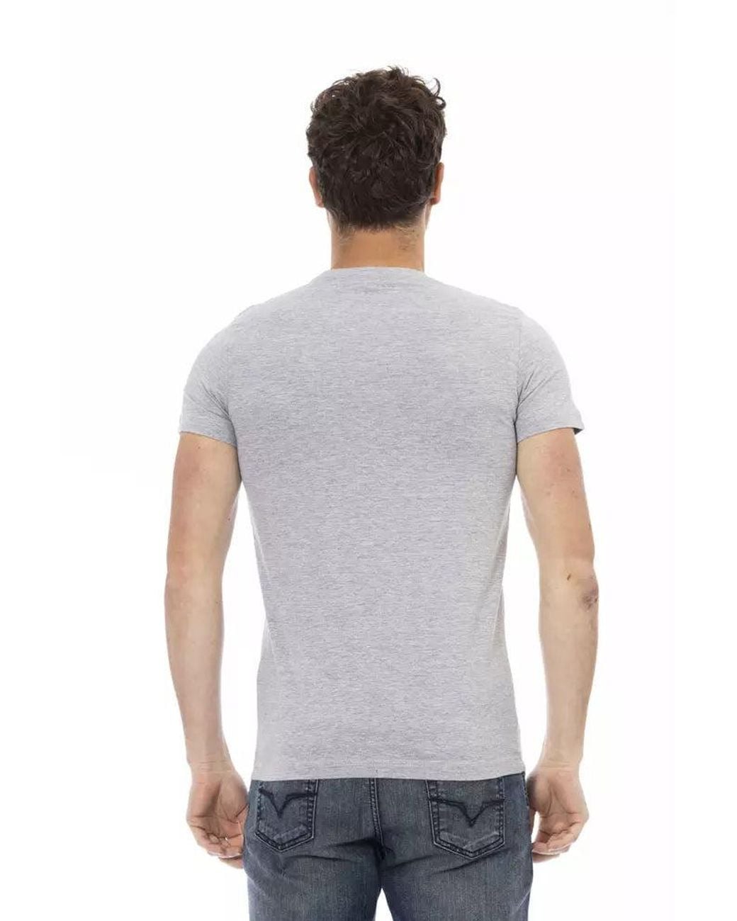 TRUSSARDI ACTION White Gray Cotton Men T for men