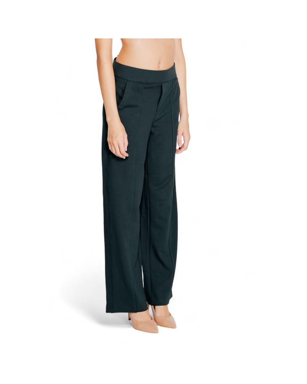 Street One Blue Green Viscose Flared Pants