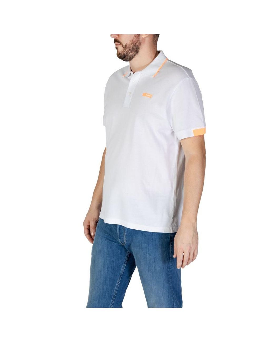 Refrigiwear Blue White Cotton Polo Shirt for men