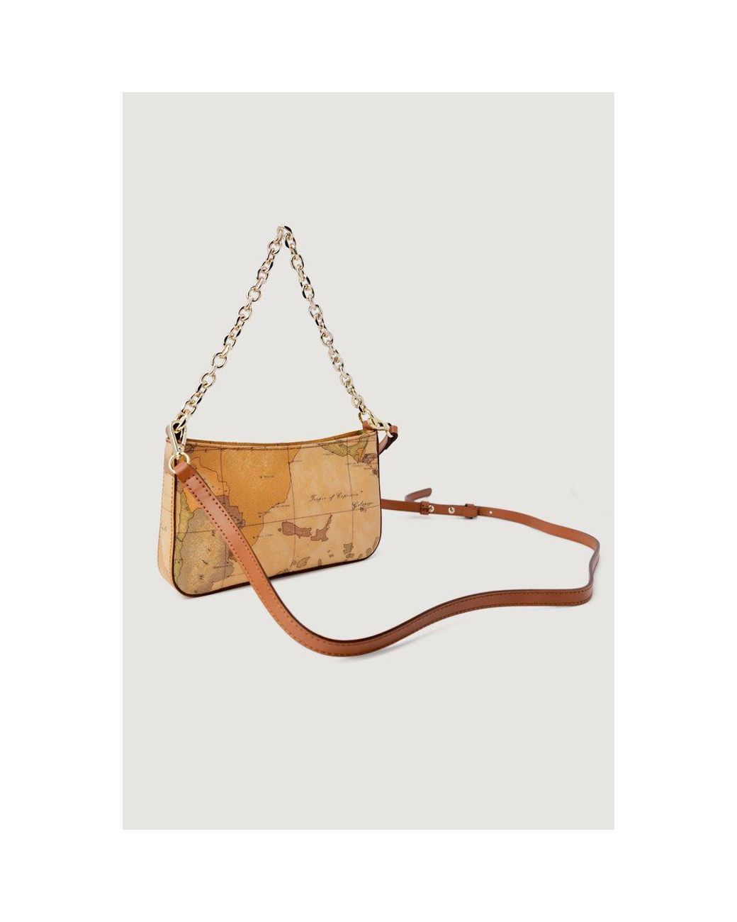 Alviero Martini 1A Classe Metallic Beige Cotton Handbag
