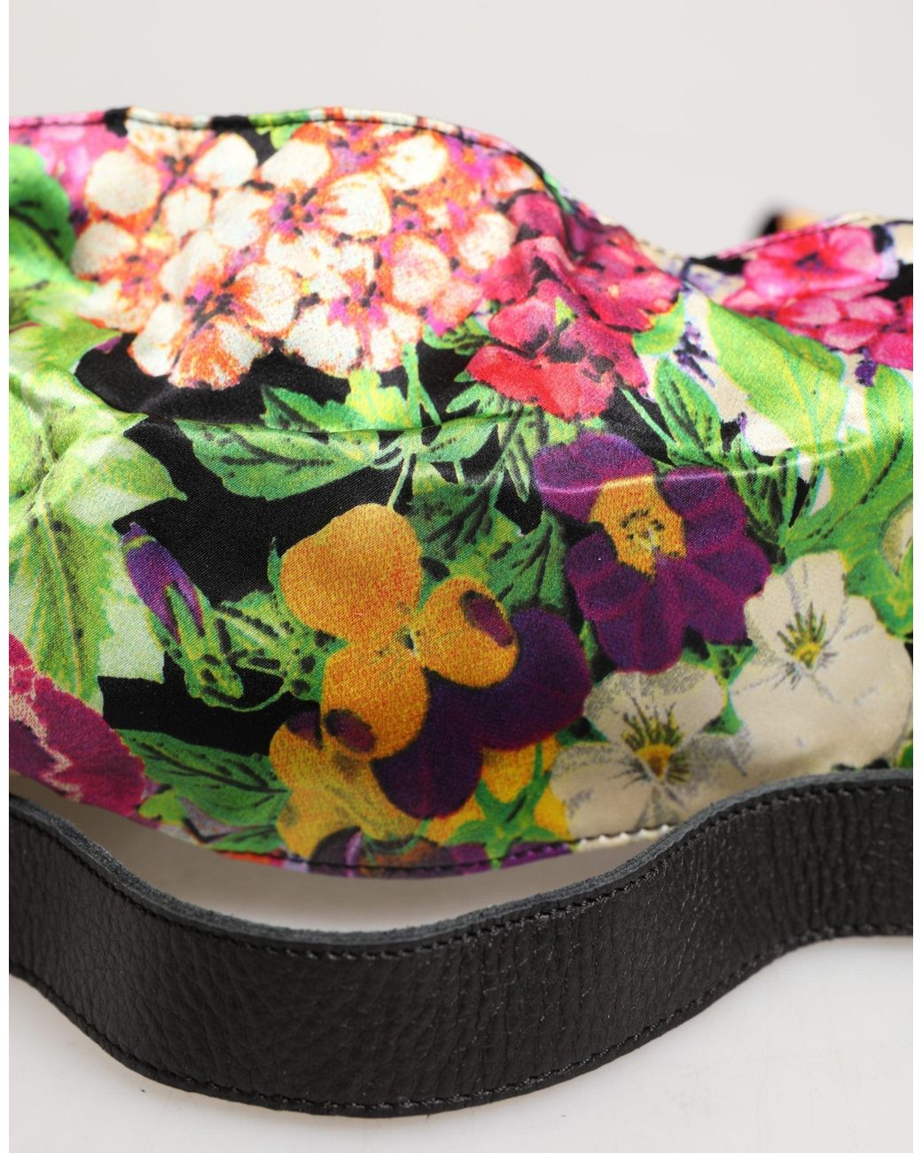 Roberto Cavalli Multicolor Floral Wide Waist Gold Metal Buckle Cintura Belt