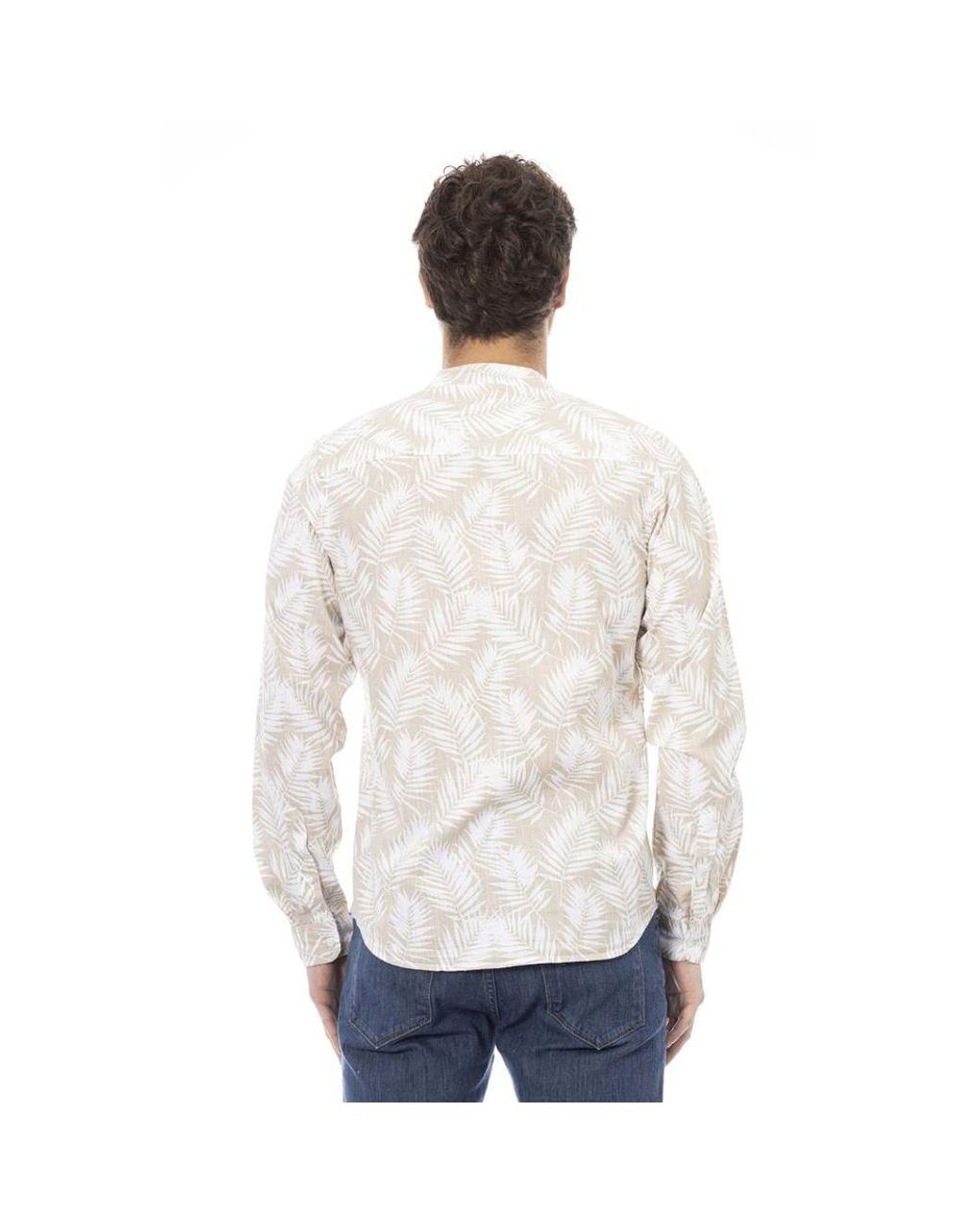 Baldinini White Cotton Long Sleeve T-Shirt for men