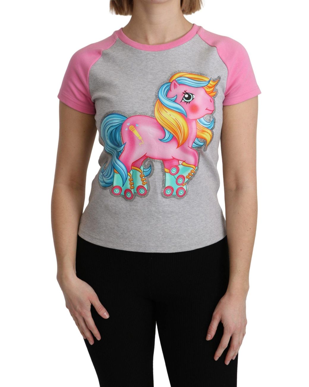 Moschino Gray Chic Crew Neck Cotton T-Shirt