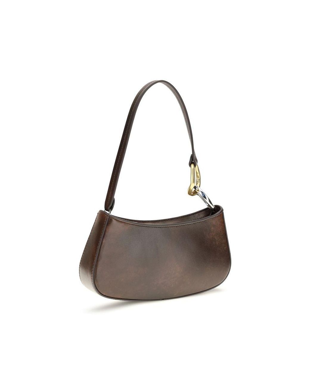 Staud Brown Calf Leather Bos Taurus Shoulder Bag