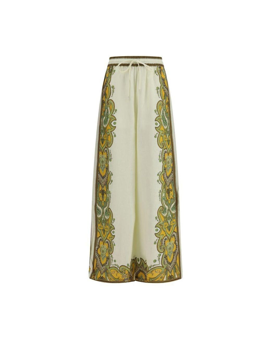 ALÉMAIS Green Beige Linen Casual Pants