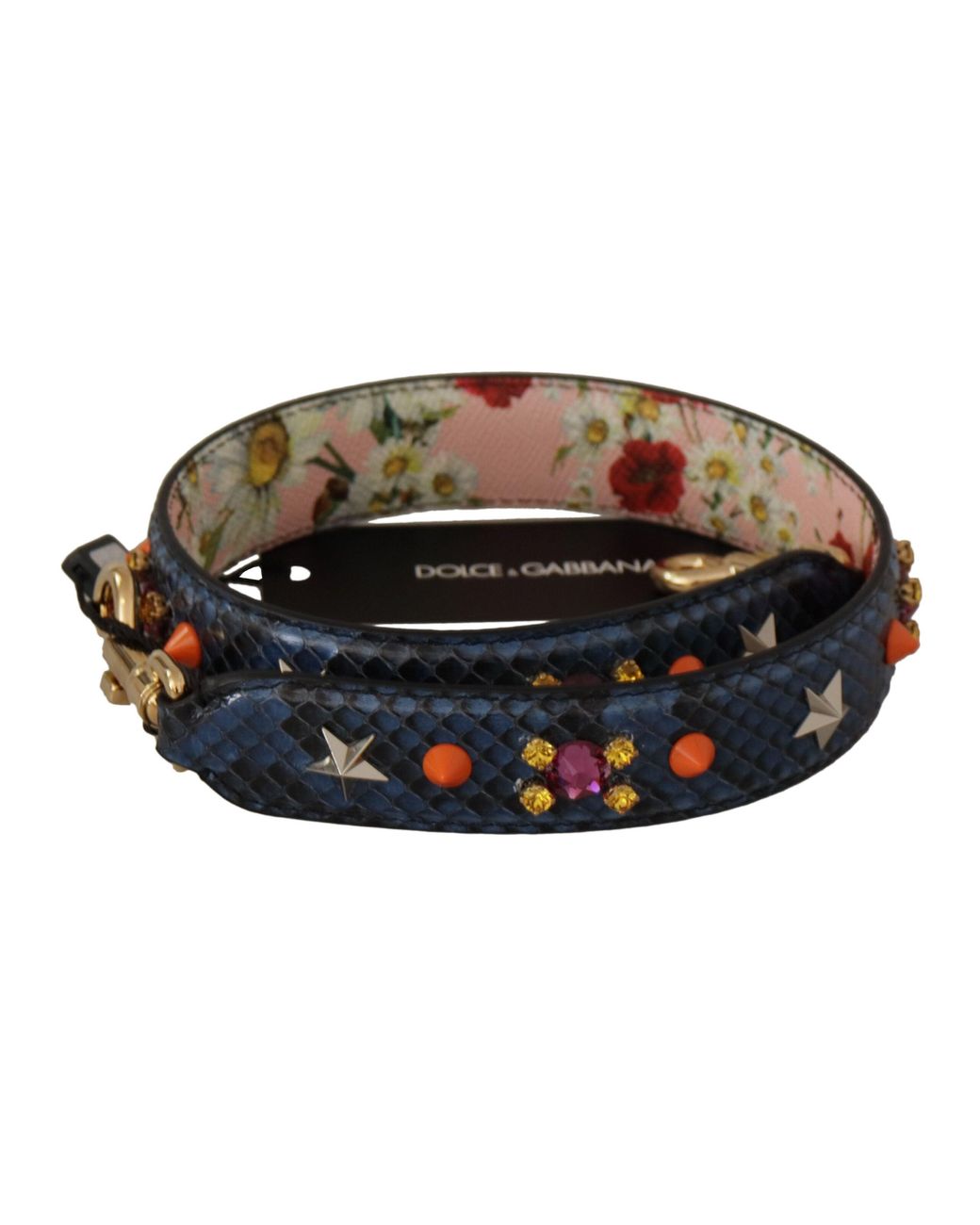 Dolce & Gabbana Black Elegant Python Leather Bag Strap