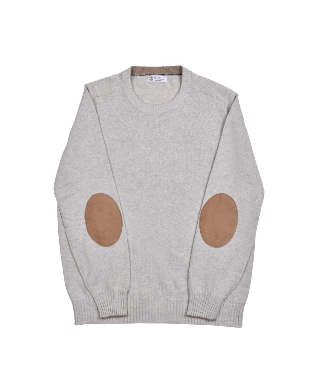 Brunello Cucinelli Gray Bicolor Cashmere Sweater for men